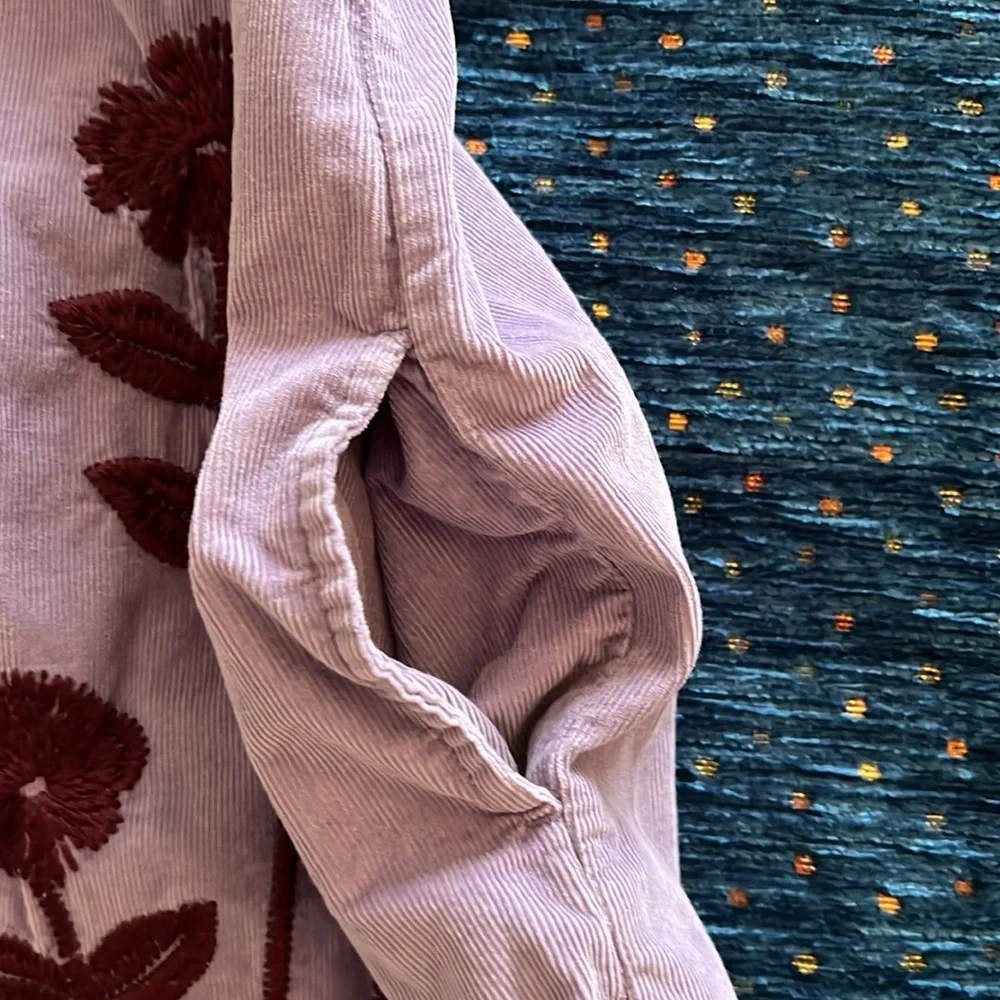 Tea Collection embroidered corduroy dress with elastic neckline and Cap Sleeves - Picture 7 of 7